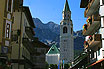 Touristen In Der Mitte Von Cortina D'Ampezzo