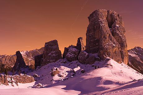 Five towers peaks in the Dolomites photo