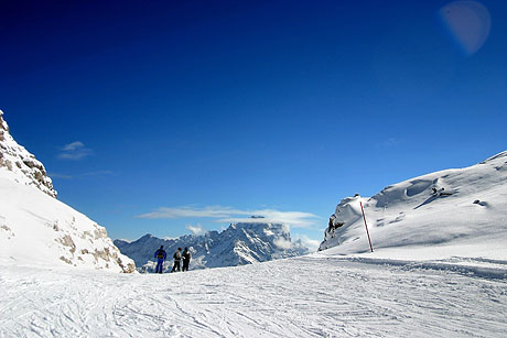 Skiers in Cortina photo