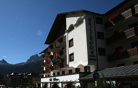 The Hotel Bellevue from Cortina d'Ampezzo photo