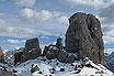 Zicht Cinque Torri In De Winter Cortina