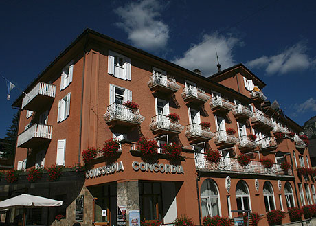 Intrarea în hotelul Concordia Cortina foto